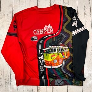 Red Camper Love Graphic Long Sleeve Shirt XL